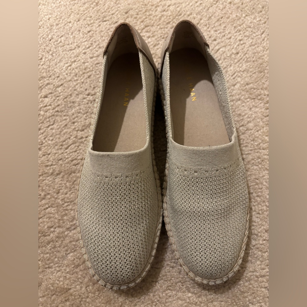 Cole Haan Beige Knit Slip-On Flats